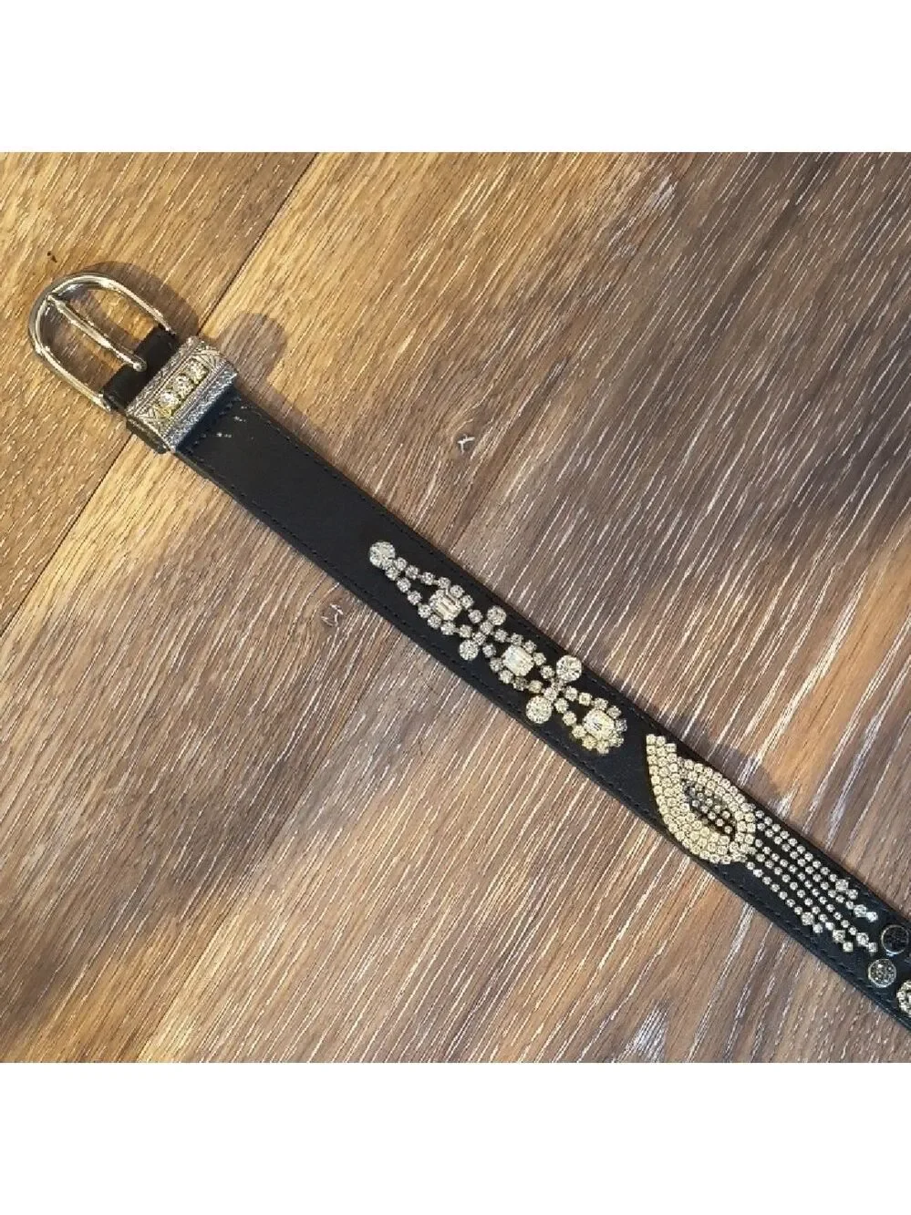 Custom Made - Luxury Belt With Silver And Crystal Detail - Maconi Products